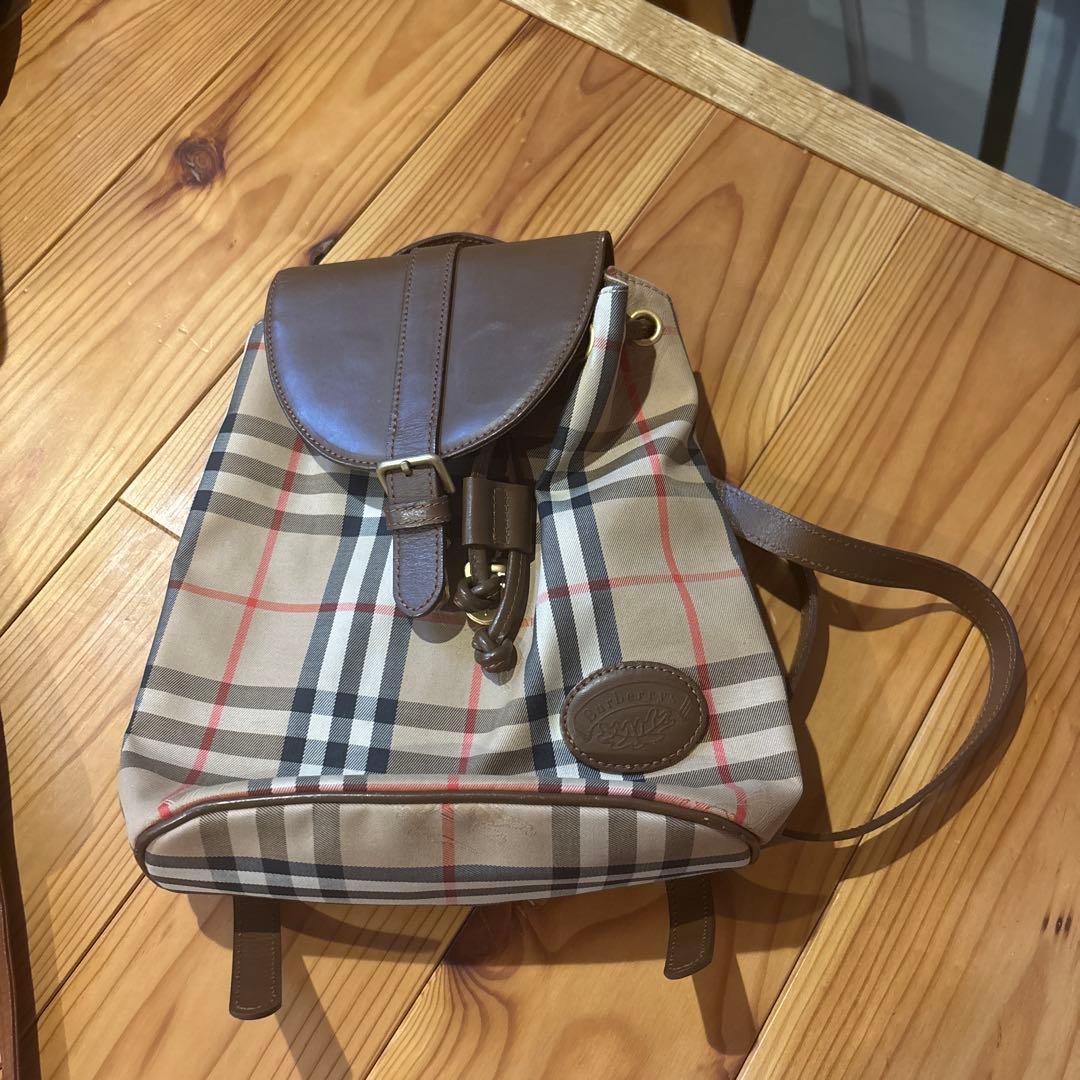 BURBERRY ーノバチェック シャドーホース　レザーリュック バック