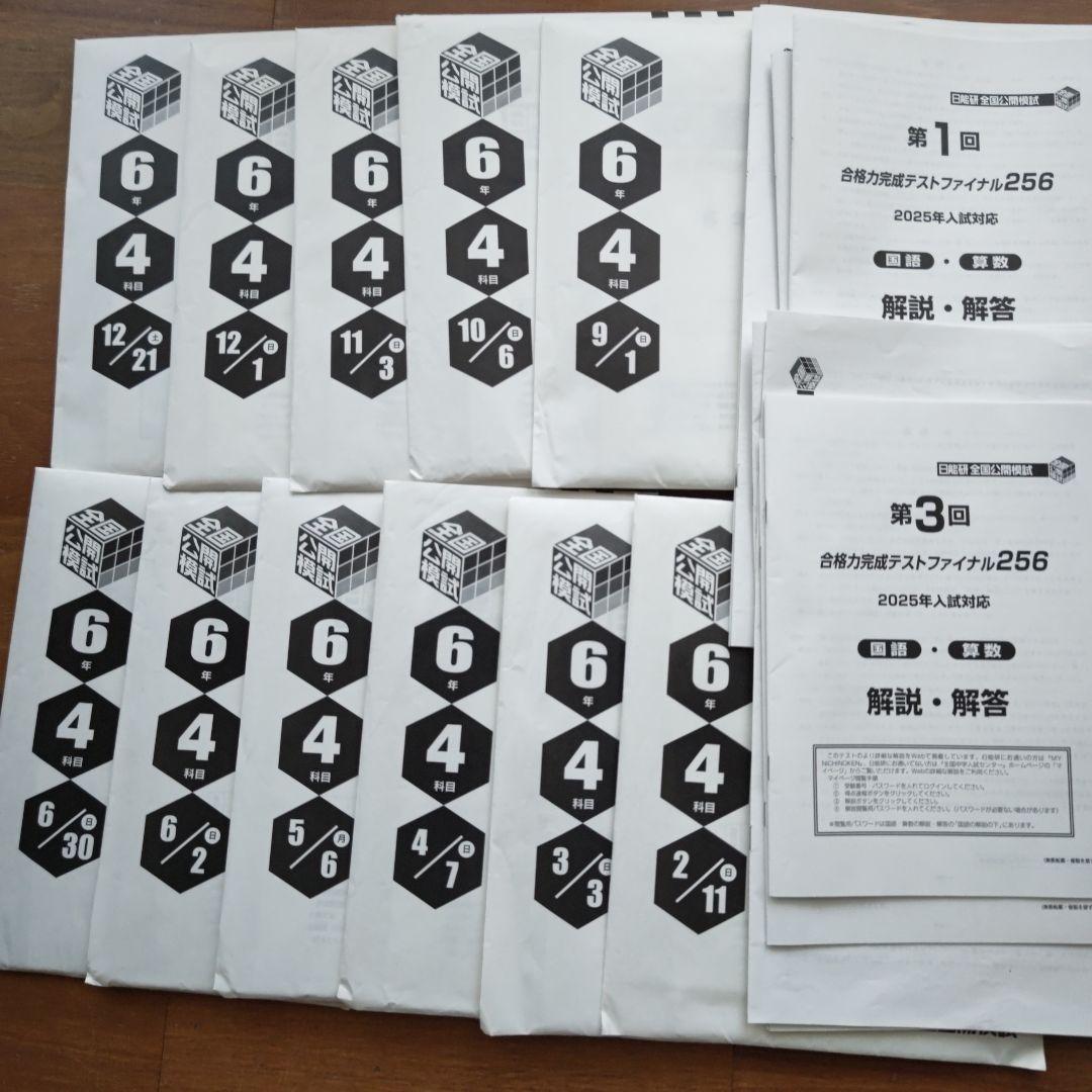 日能研　公開模試2024年度　6年生　一年分　最新　合格力完成テスト256