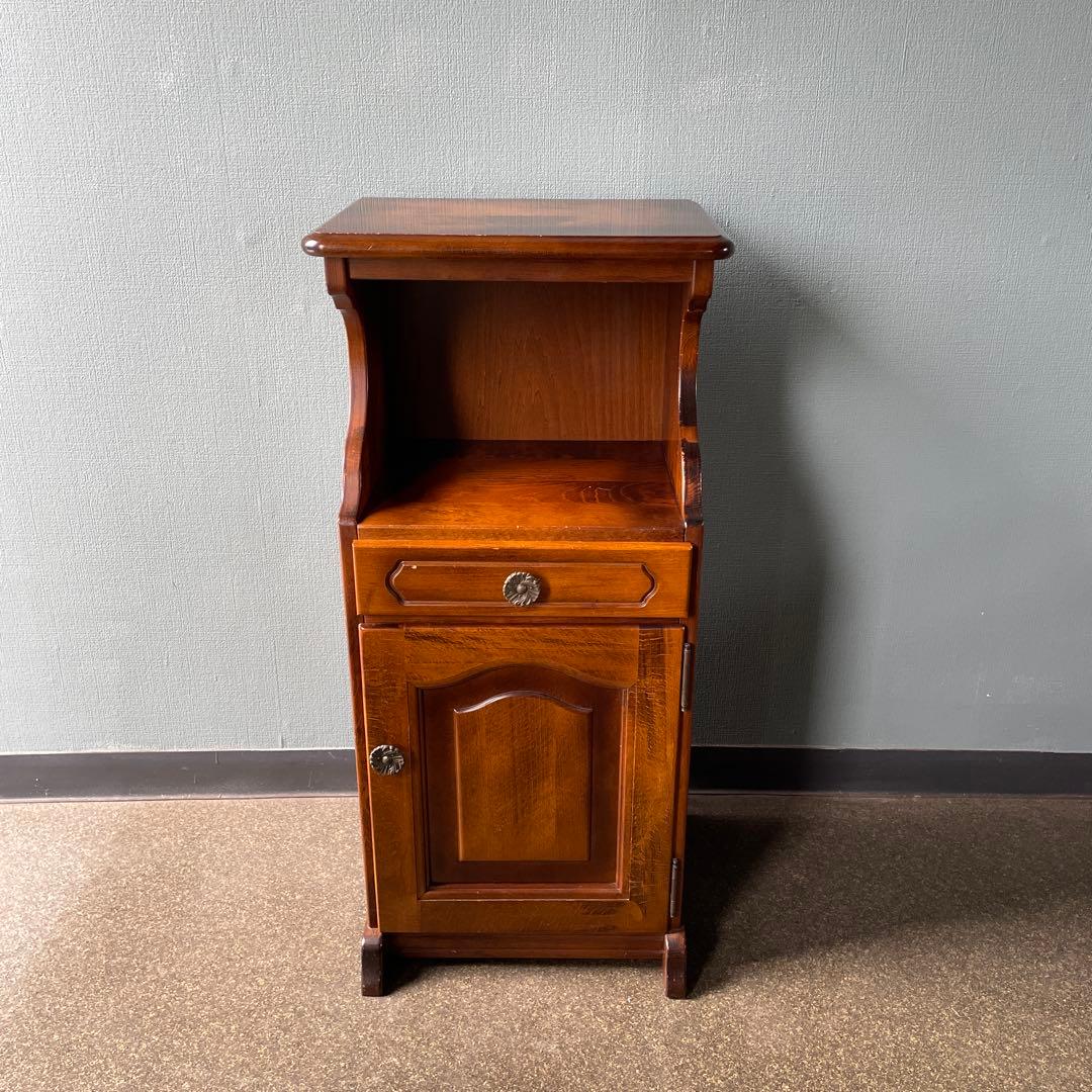 カリモク　コロニアル　電話台　FAX台　花台　飾り台　棚　天然木