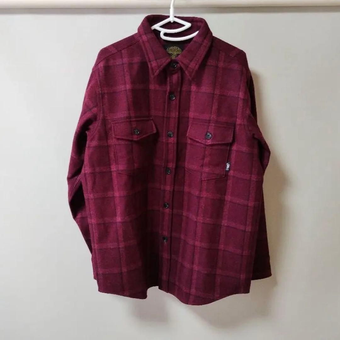 WOOL FLANNEL SHIRTS Mサイズ バーガンディ