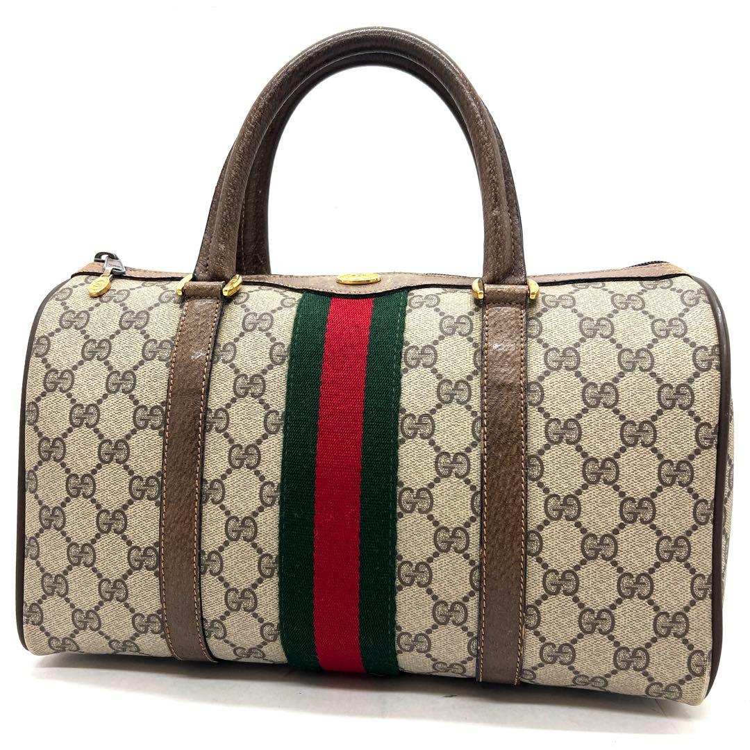 【極美品】グッチ ミニボストンバッグ GG シェリーライン