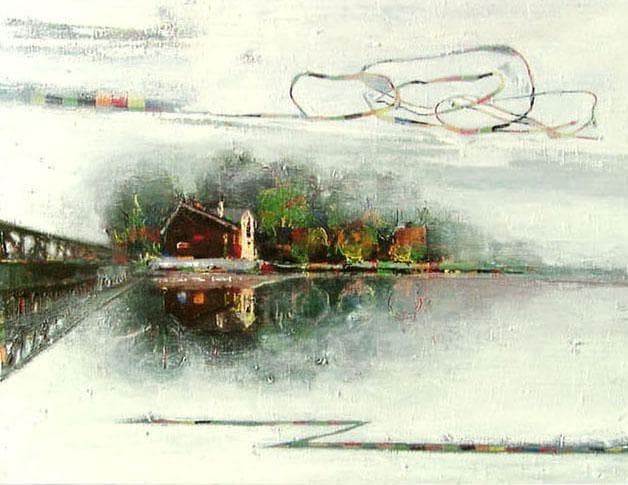 油絵 菅家令子 絵 絵画 インテリア uF6-062803 風景 橋 油絵 菅家令子 絵 絵画 インテリアF4-080814 人物 女性像 油絵 菅家