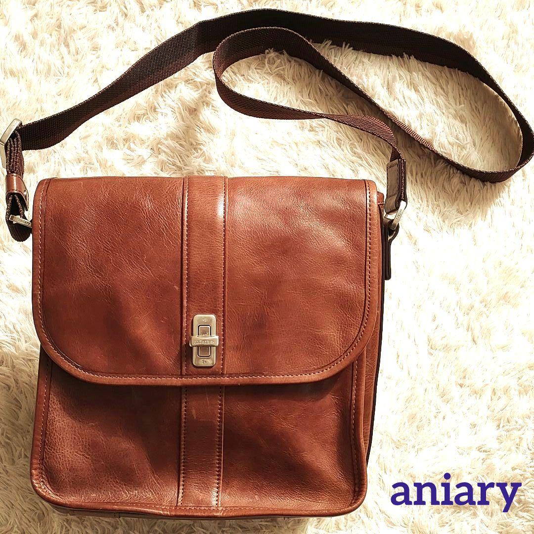 aniary/アニアリ ブラウンレザーショルダーバッグ ターンロック aniary ONLINE WEB STORE アニアリ オンラインストア 通販 / 【aniary