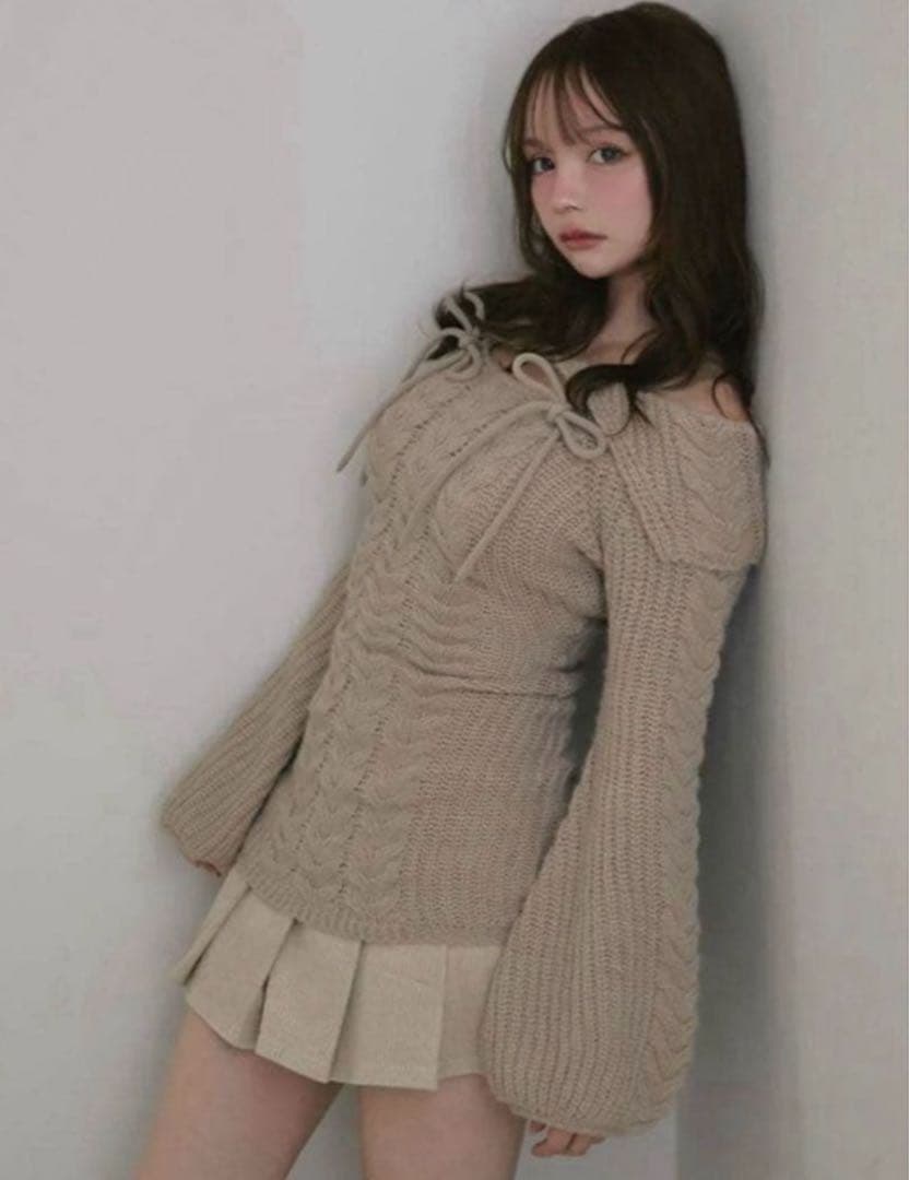 トップス andmary Aura cable knit tops