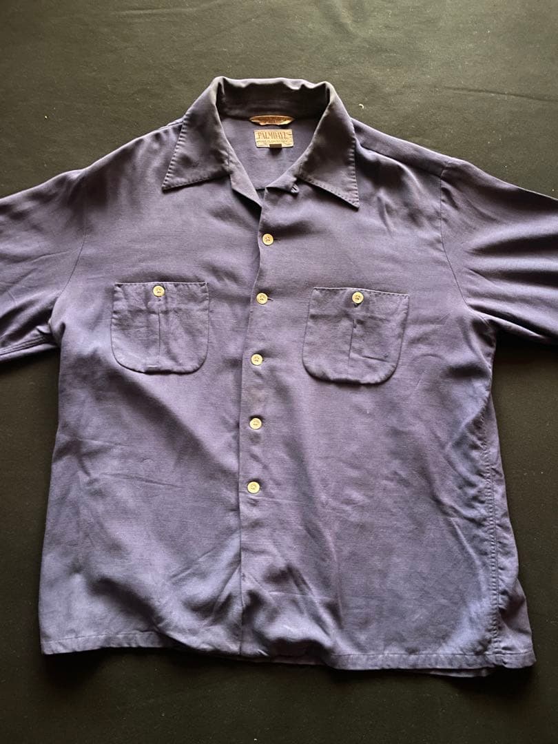 50's PALMDAYL レーヨンシャツ ネイビー