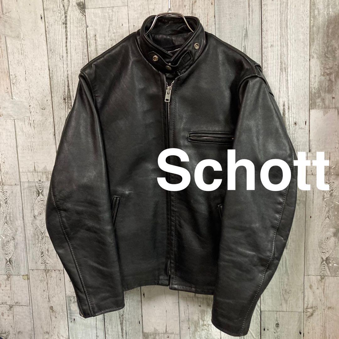 Schott ショット シングル ライダース ジャケット 36 ボアライナー付き
