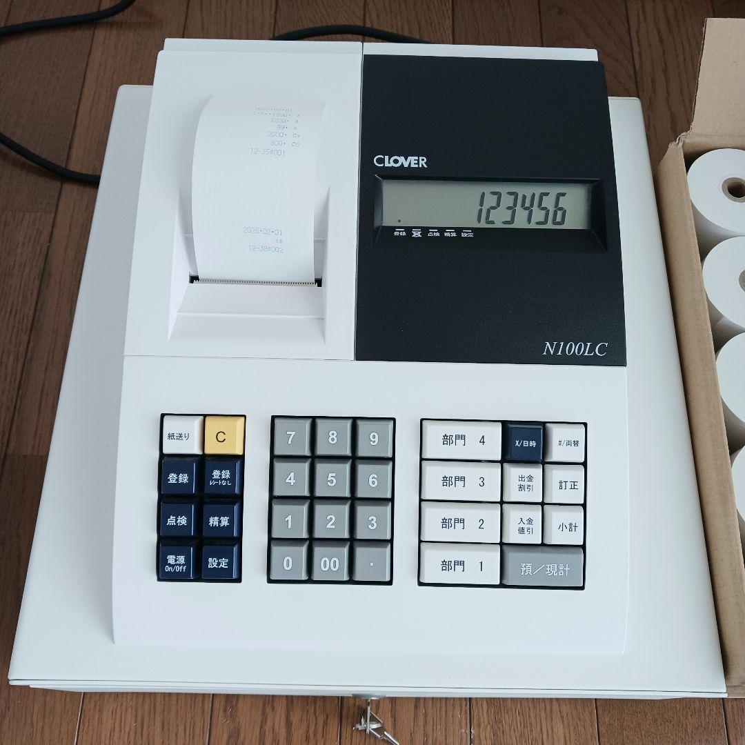 極美品】CLOVER 電子レジスター N100LC レシートロール紙19ケ付き