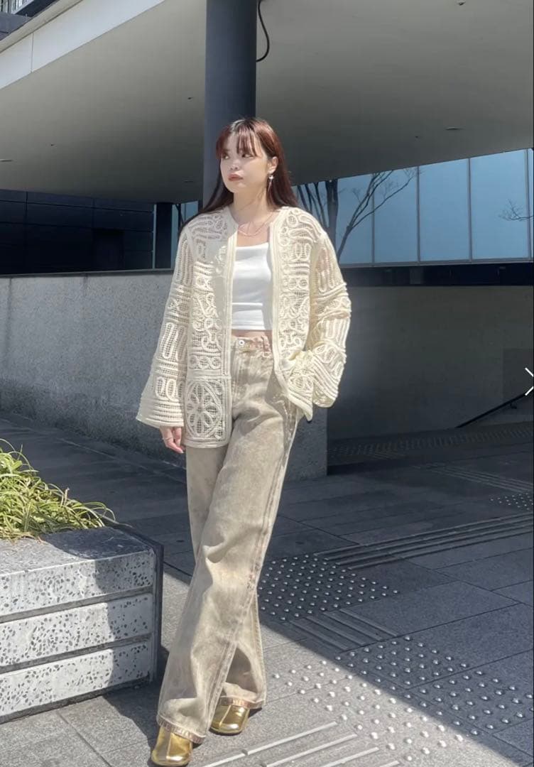 FOIL STRAIGHT COLOR DENIMイエロー26inch