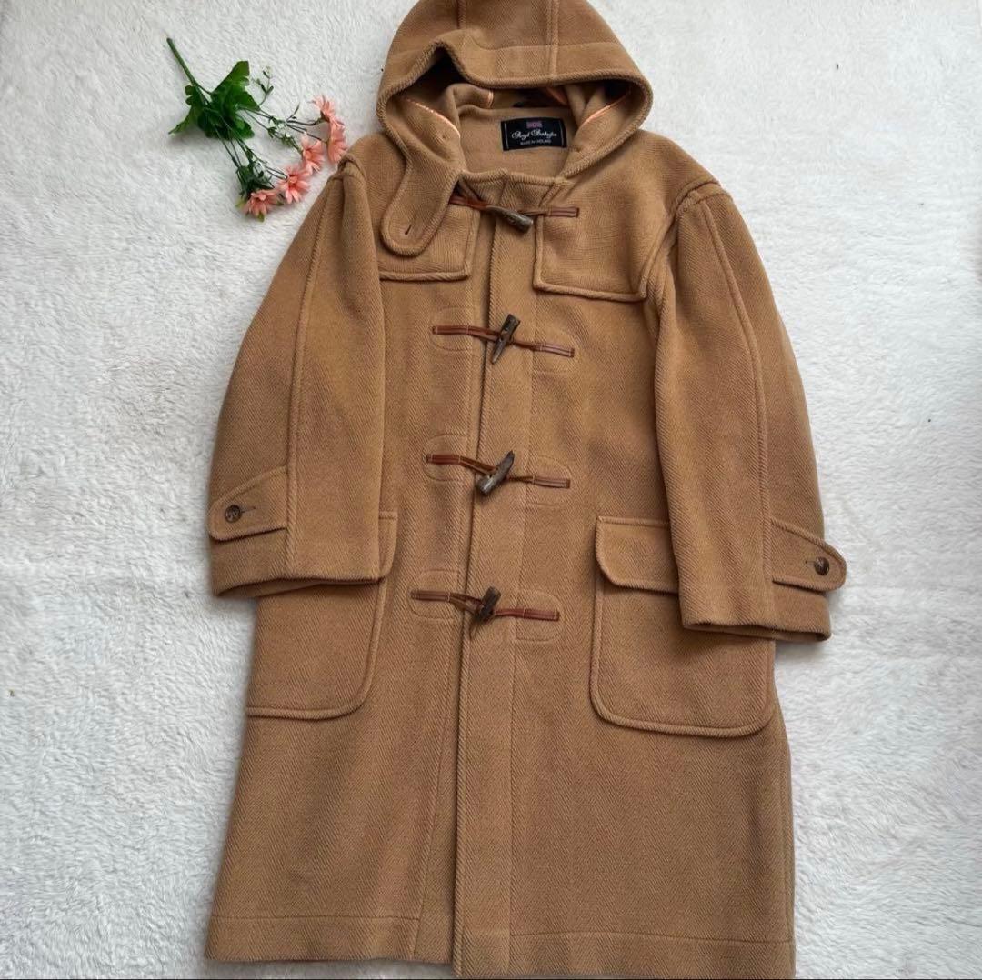  Burlington ダッフルコート ヘリンボーン キャメル