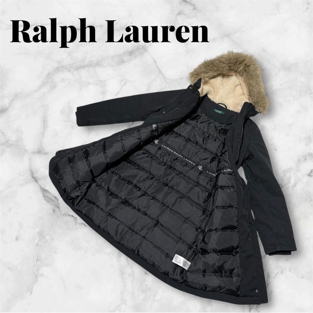 【美品】Ralph Lauren ブラック　ダウンコート　ファー　2way