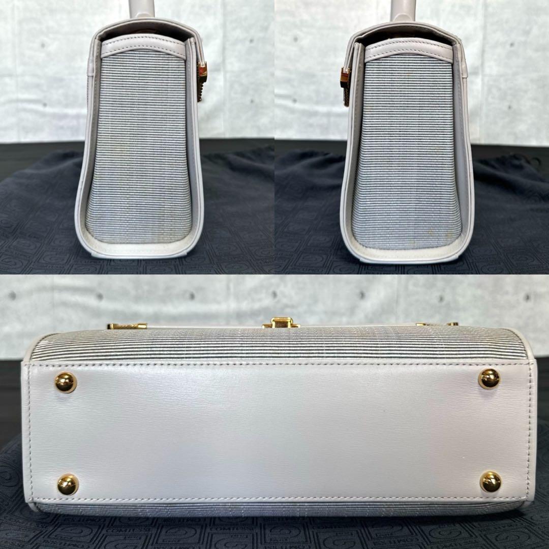 COMTESSE コンテス ホースヘア×レザー ジャッキー グレー ハンドバッグ