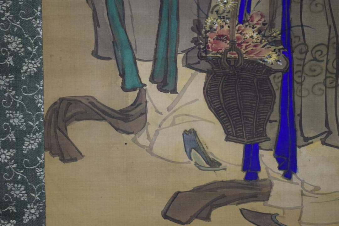 真作/旭山/陳人/美人画/金泥/布袋屋掛軸HH-893 - メルカリ