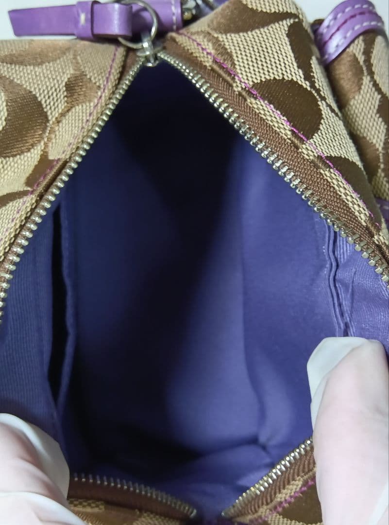 COACH(コーチ) ポーチ ハンドバッグ シグネチャー柄 ダブルターン