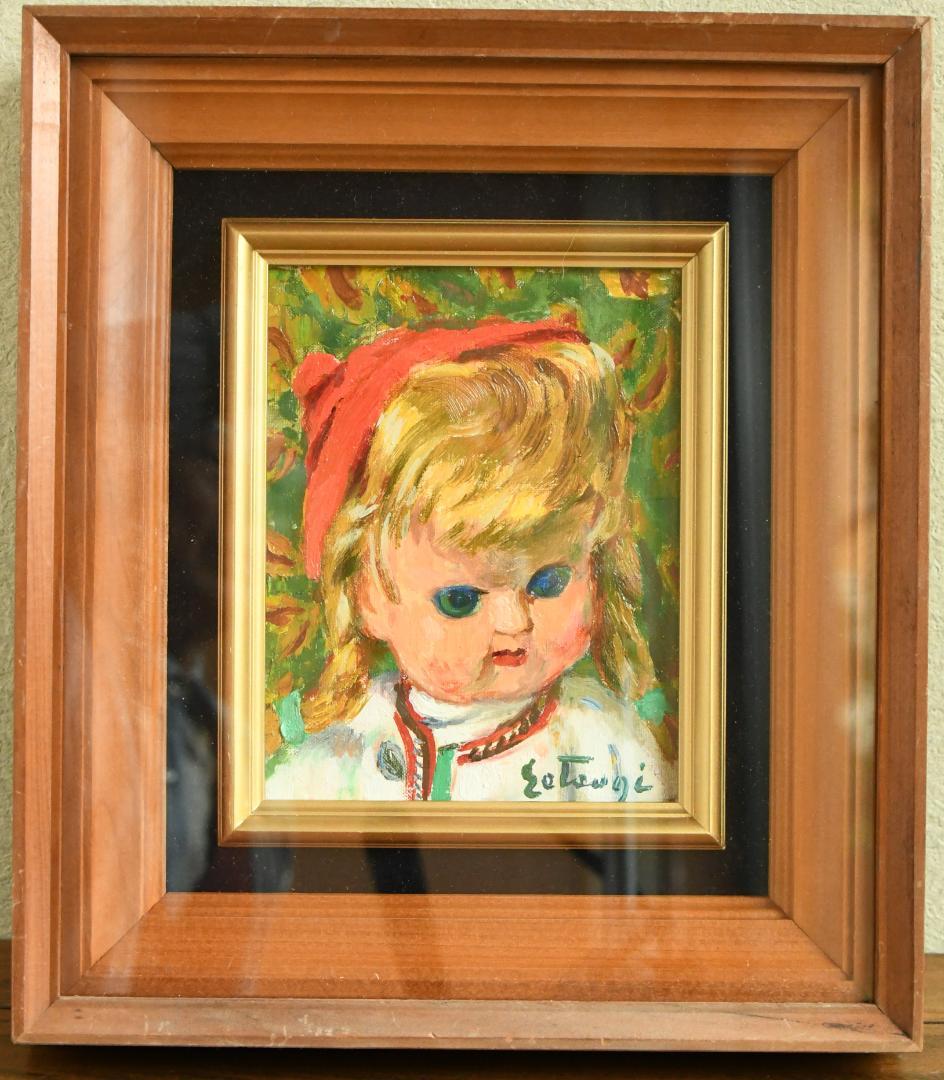 山田説義　油絵 　「オーストリア人形」1号F　 画家のサインあり