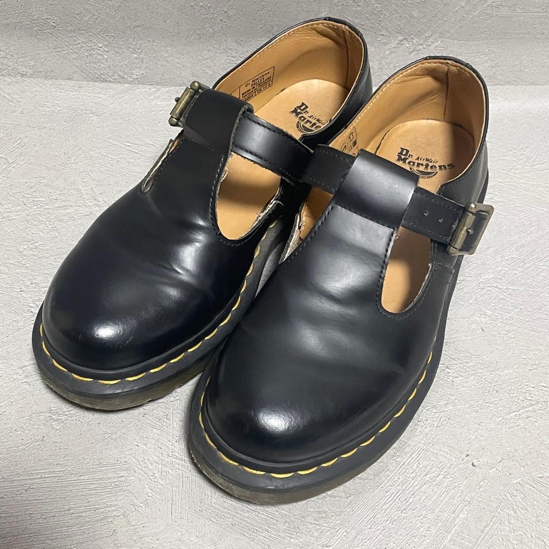 【こー】Dr.martens Polley Tバーシューズ UK5 24 ドクターマーチン Dr.Martens POLLEY Tバーシューズ （BK） -靴