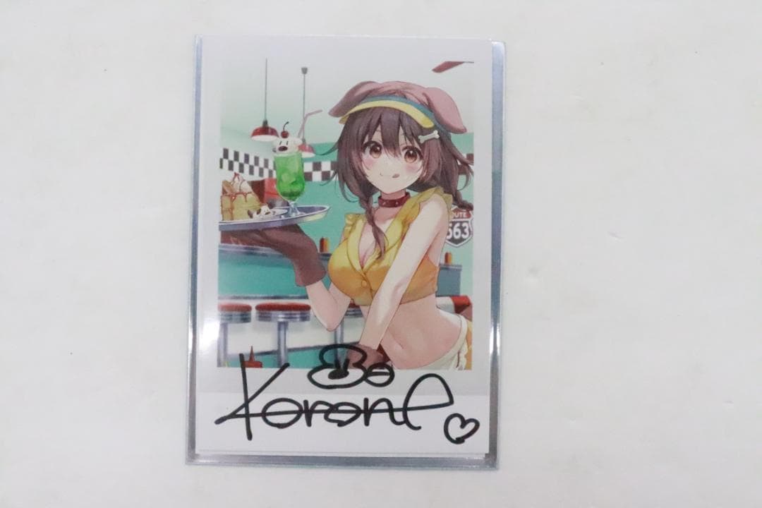 戌神ころね 直筆サイン入り チェキ風ブロマイドカード 32-MY0222-09M