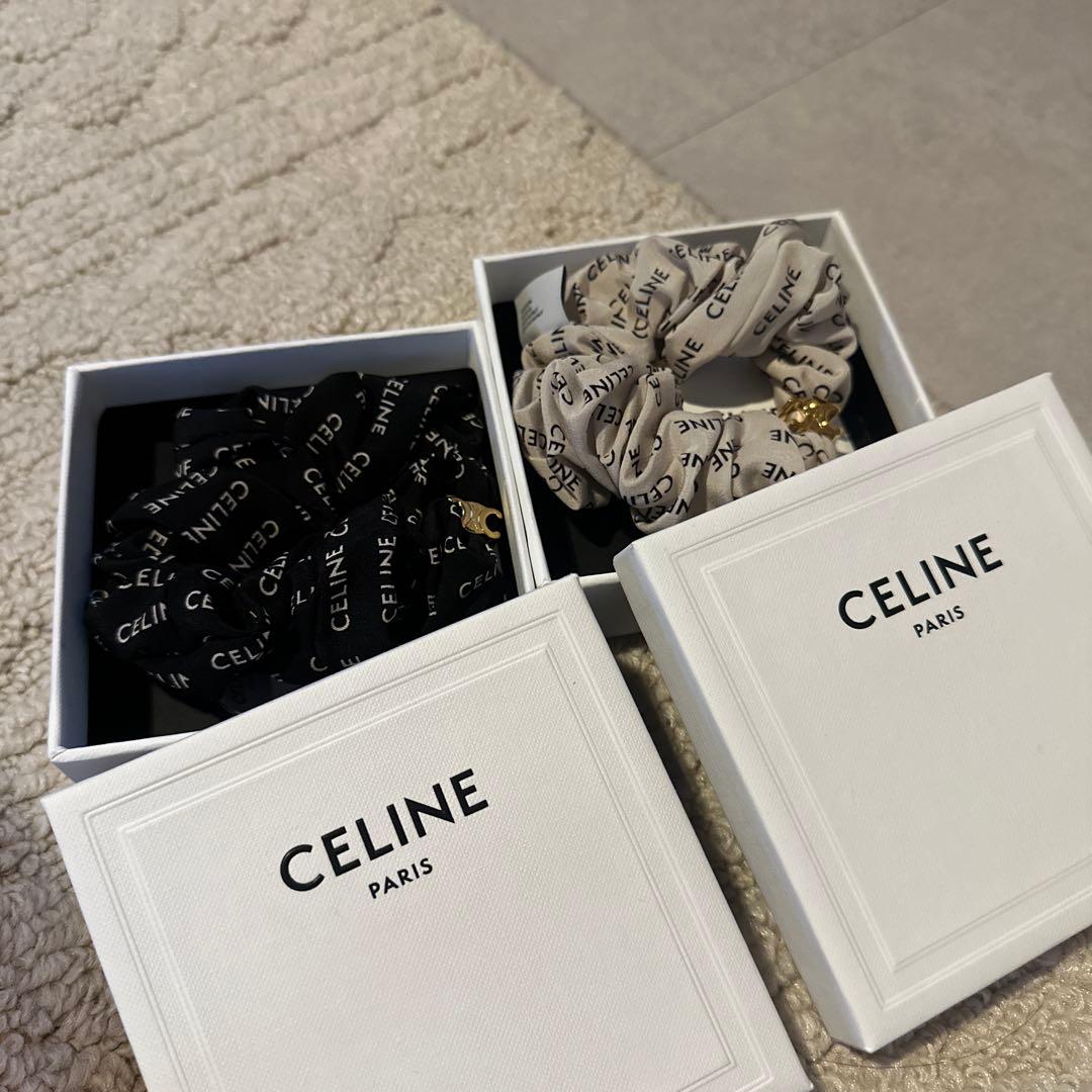 CELINE シルク ヘアゴム 2個セット