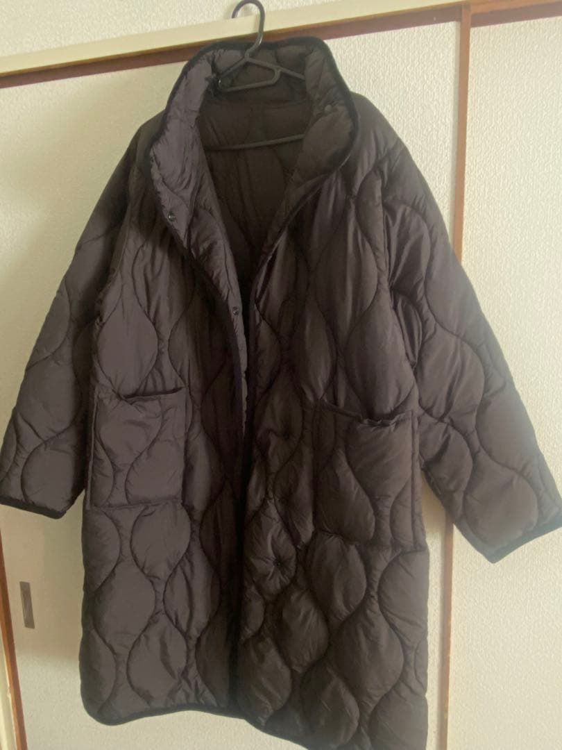 mizuiro ind 黒 キルティング ロングダウンジャケット mizuiro ind｜ドレープライトダウンコート - MARcourt(マーコート