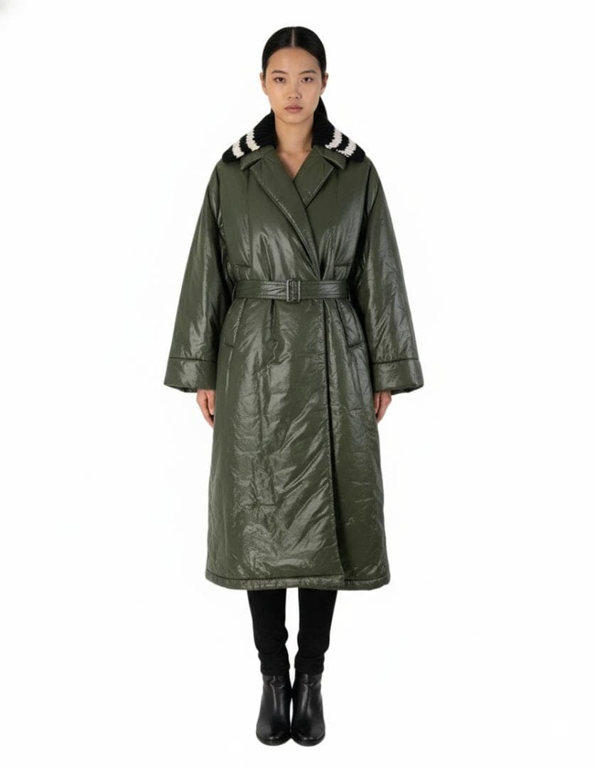 【新品】PLAN C ニットカラー切り替え中綿ロングコート 定価22万円 新品】PLAN C ニットカラー切り替え中綿ロングコート 定価22