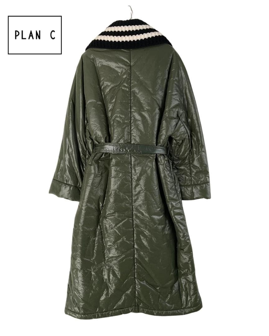 新品】PLAN C ニットカラー切り替え中綿ロングコート 定価22
