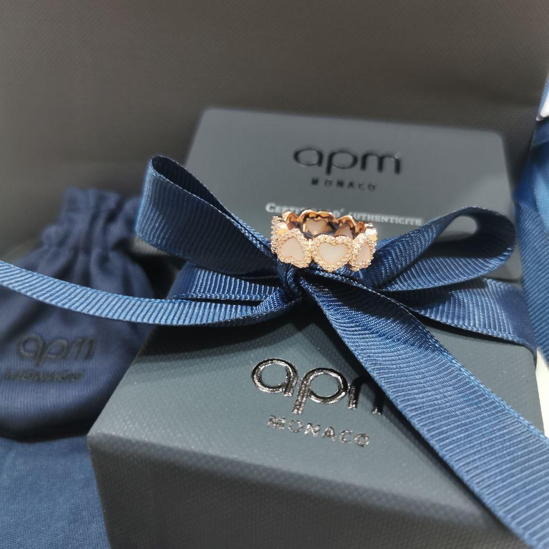 APM Monaco ローズゴールド ハート マザーオブパール リング 48 - メルカリ