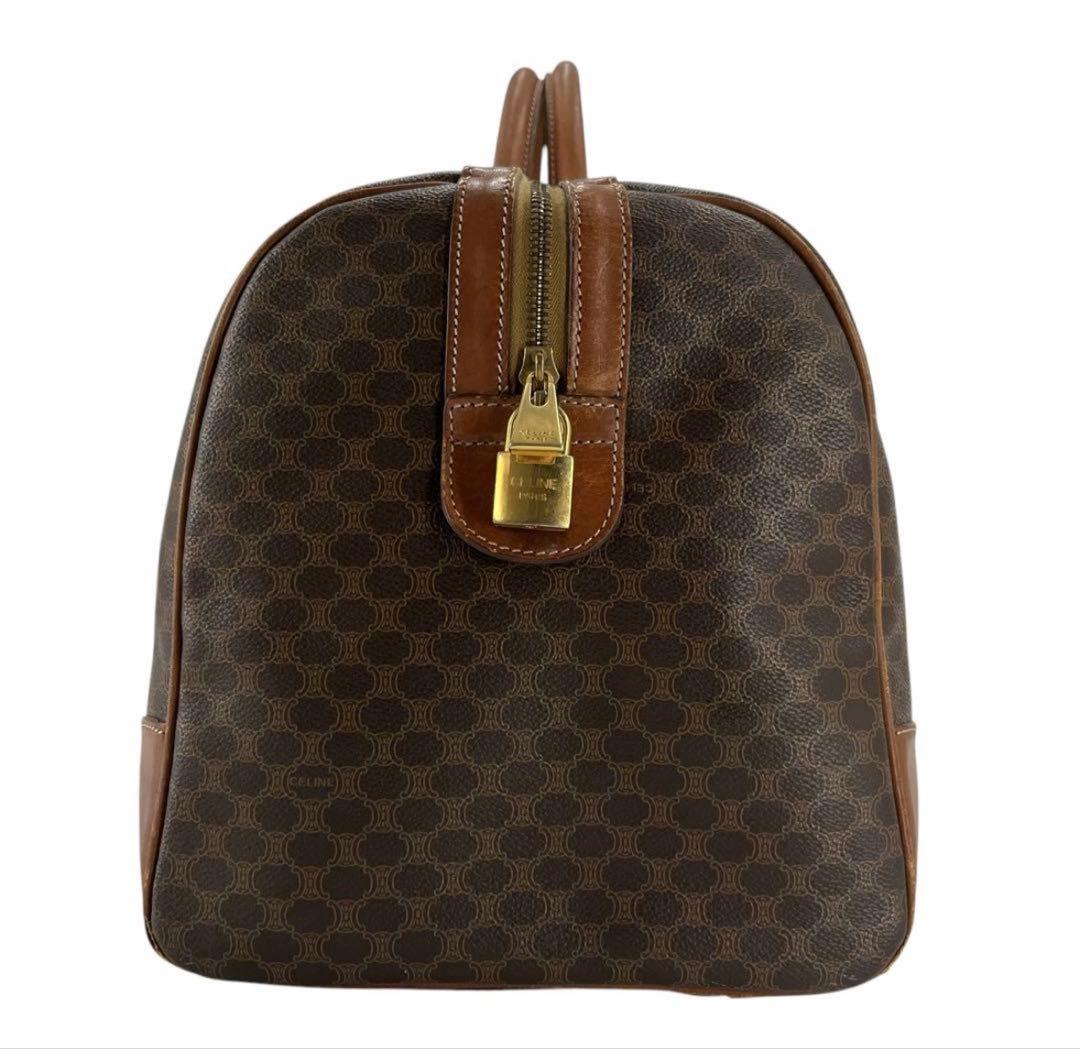 当時物 オールド セリーヌ ボストンバッグ 南京錠 マカダム柄