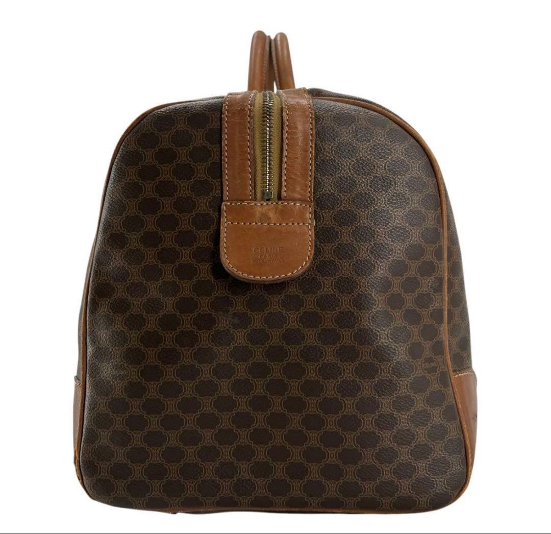 当時物 オールド セリーヌ ボストンバッグ 南京錠 マカダム柄