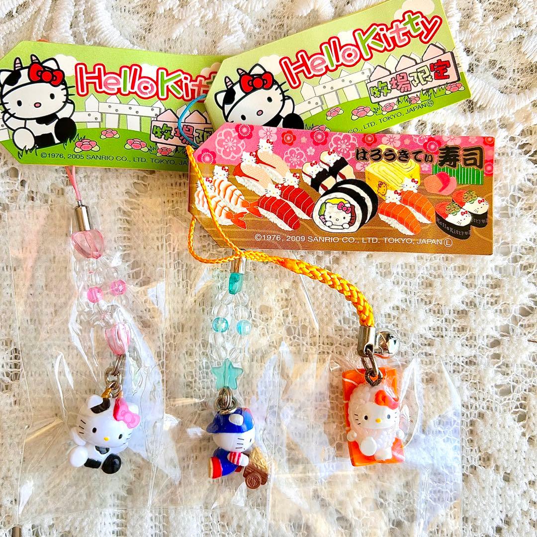 激レア　ご当地キティちゃんのストラップ 未開封】ご当地キティ ストラップ 5点セット ねぶた踊り 鳥居 人力車