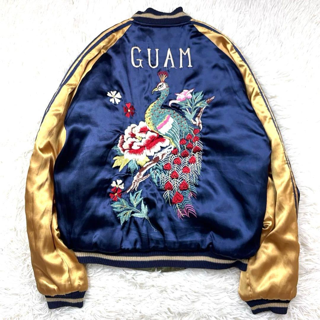 テーラー東洋 リバーシブル スカジャン キルティング 孔雀 グアム 刺繍