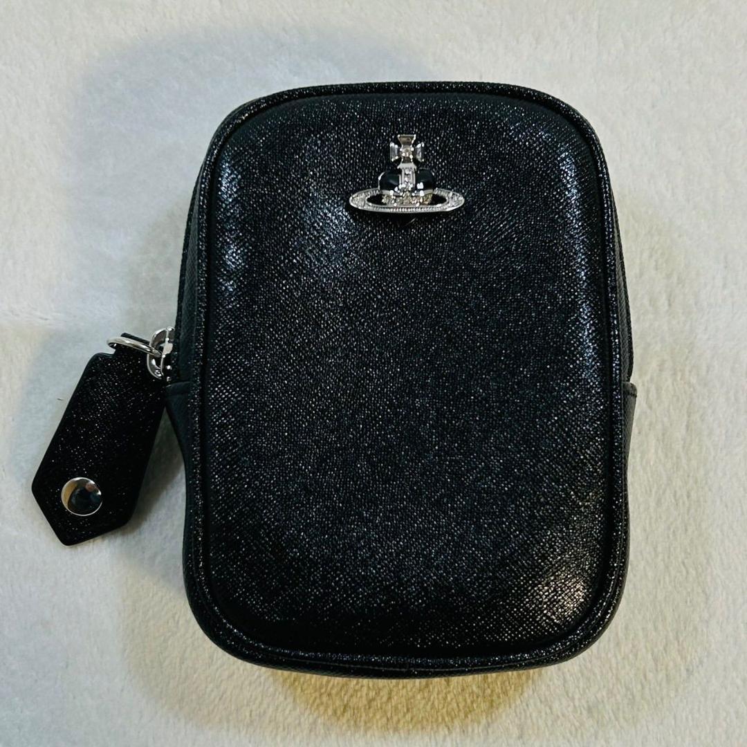 ヴィヴィアンウエストウッド ディアマンテ オーブ リップポーチ レザー