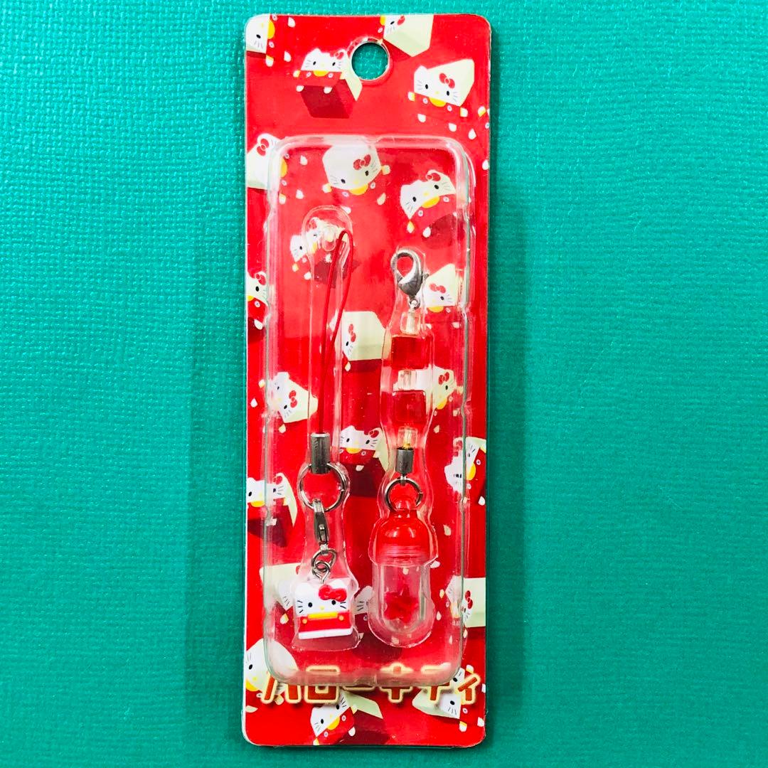 2001年製 激レア★ハローキティ カプセル付きマスコットストラップA スクエア