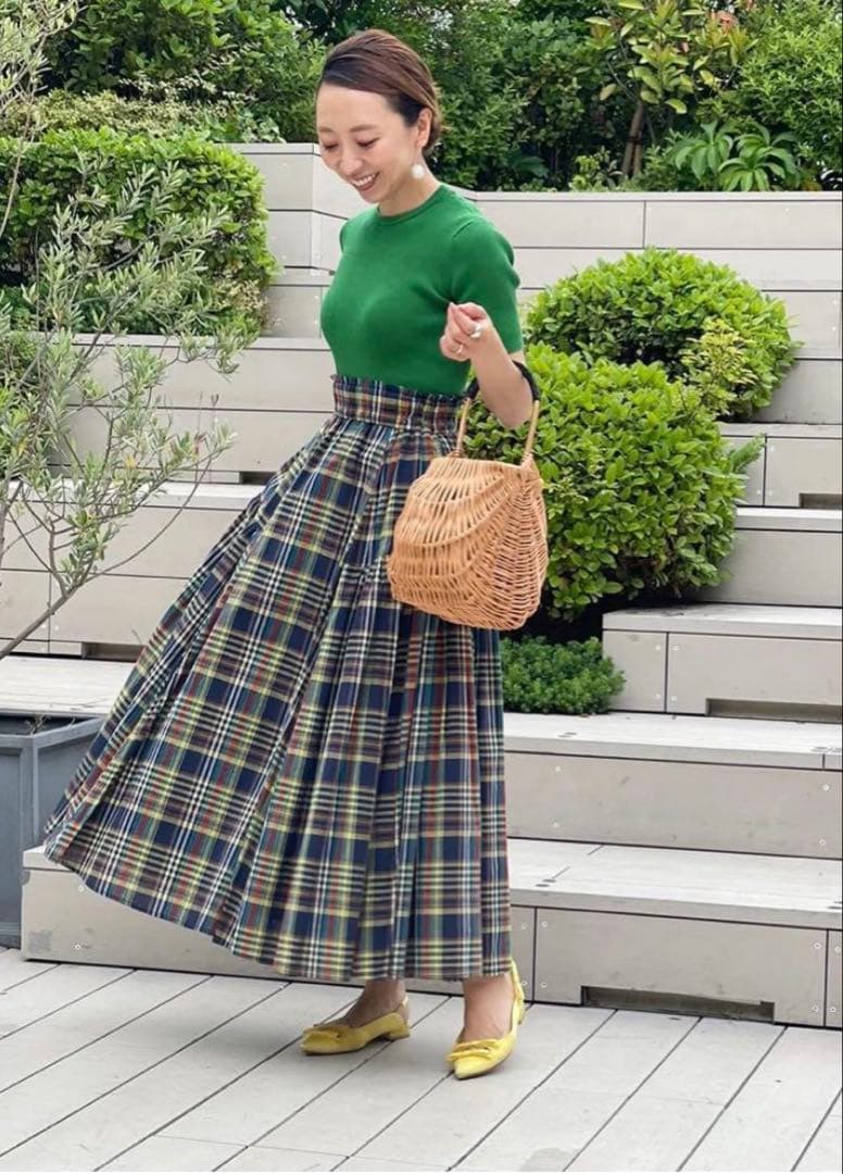 値下げ】TSURU by Mariko Oikawaチェック柄 フレアスカート - メルカリ