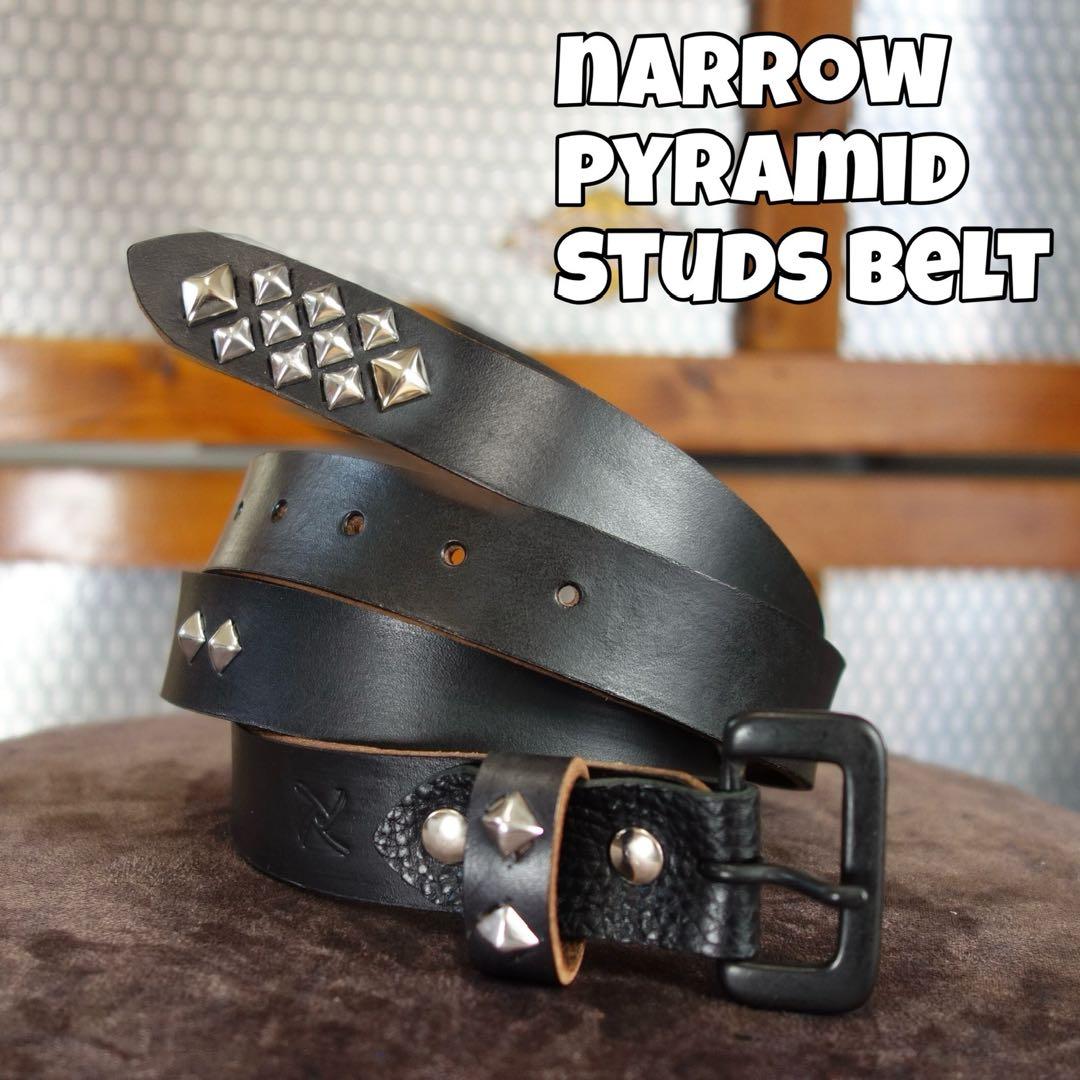 ☆茶芯ナロースタッズベルト24mmサドルレザー htcベルトcallyお好きな方