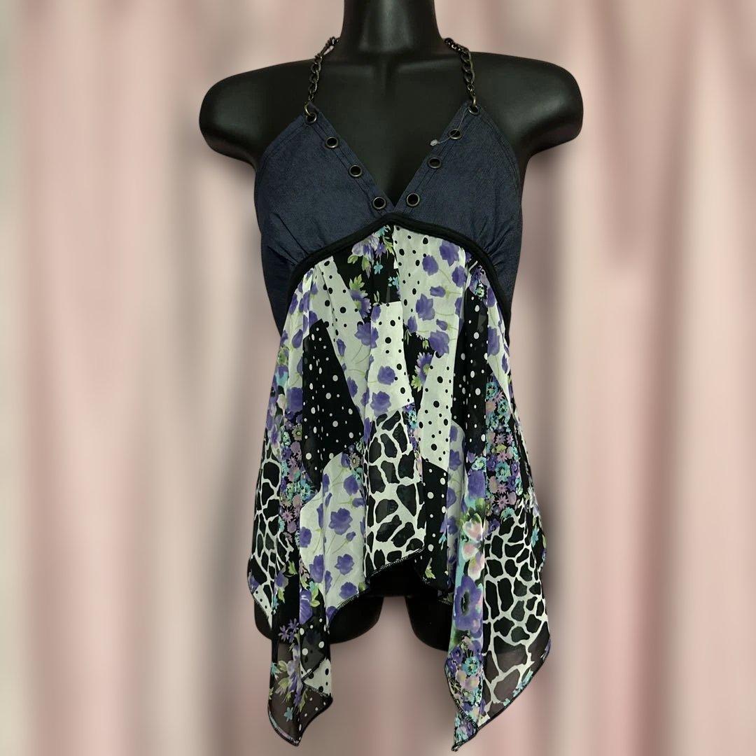 新品未使用　d.i.a アシンメトリック花柄キャミソール