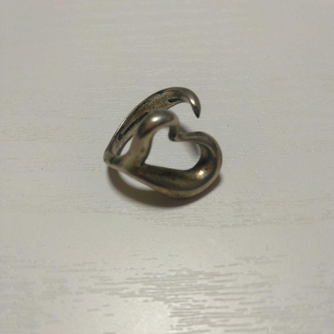 シルバー ハート型 オープンリング