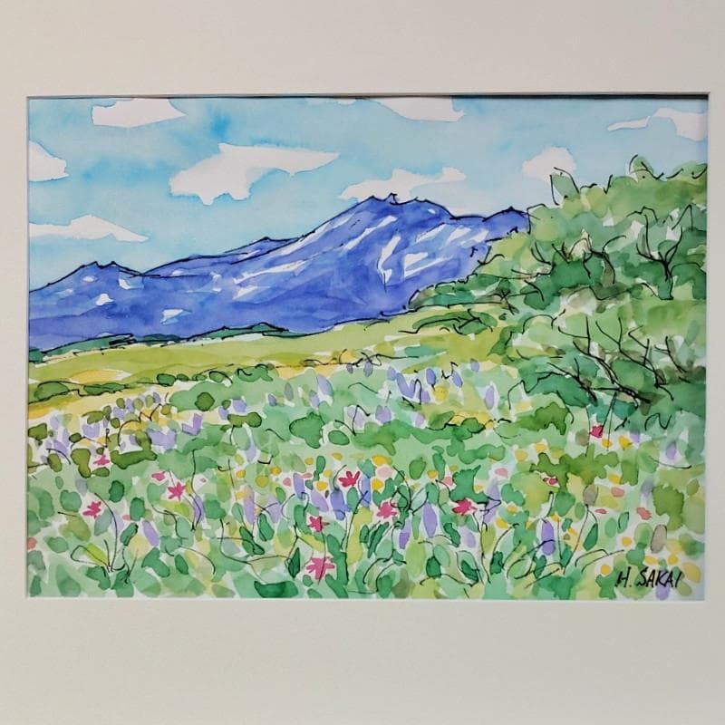 ☆ 境　肇 ☆「大雪　トムラウシ山」水彩画　大衣　新品額！