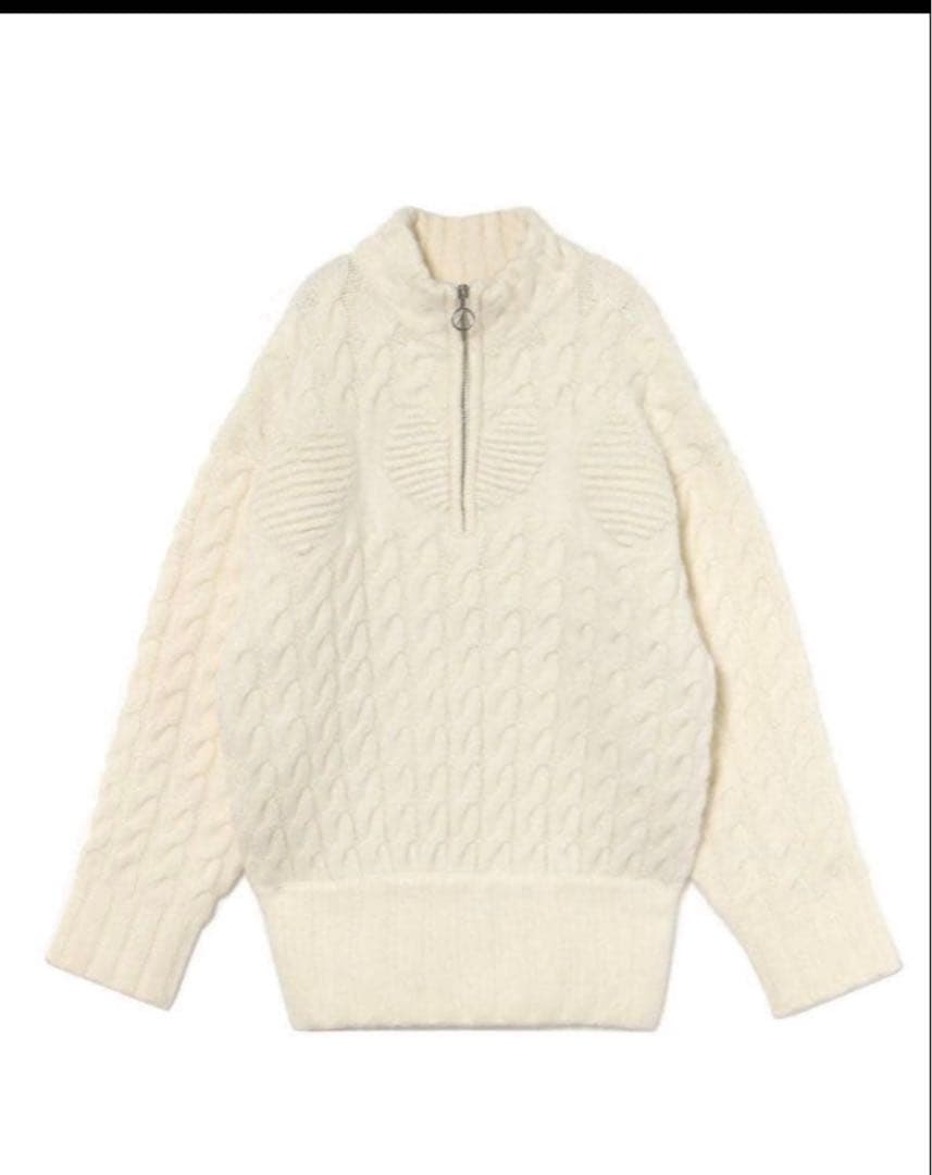 トップス andmary Heart loose knit white
