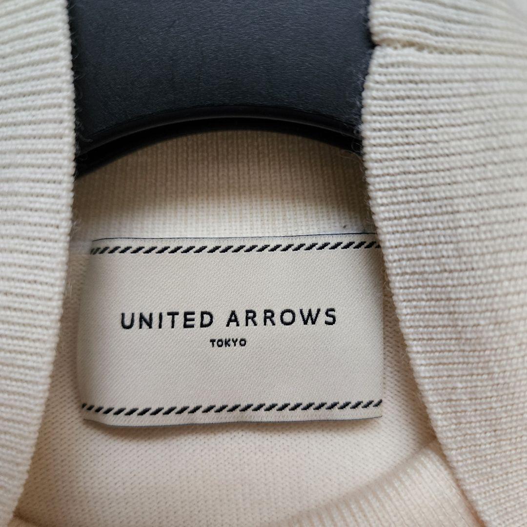 極美品】UNITED ARROWS 近年 テントラインハイネックニット 黒×白