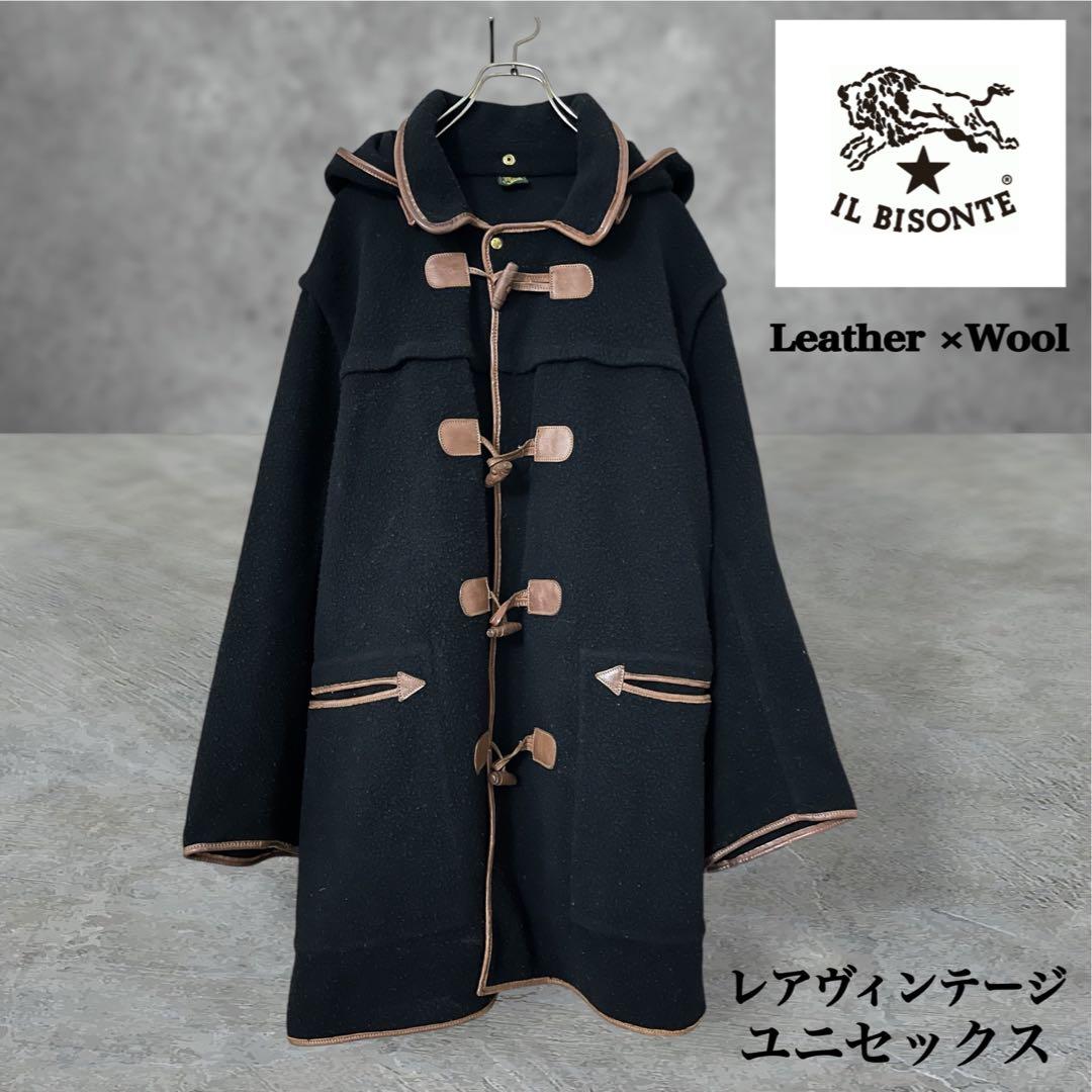 【希少ヴィンテージ】イルビゾンテ レザー×ウール ダッフルコート 2way
