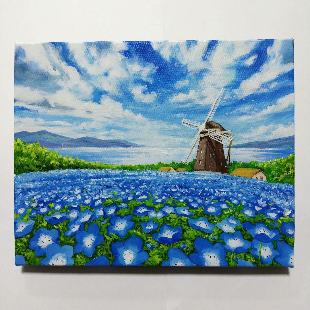 ネモフィラ②】アクリル画 F3 風景画 絵画 原画 - メルカリ