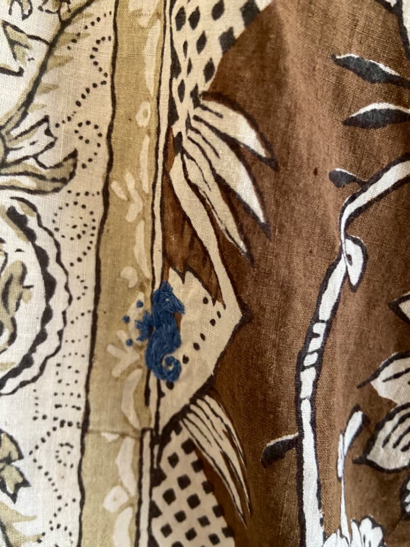 45R 更紗ブロックプリントの908オーシャンちび衿プルシャツ - メルカリ