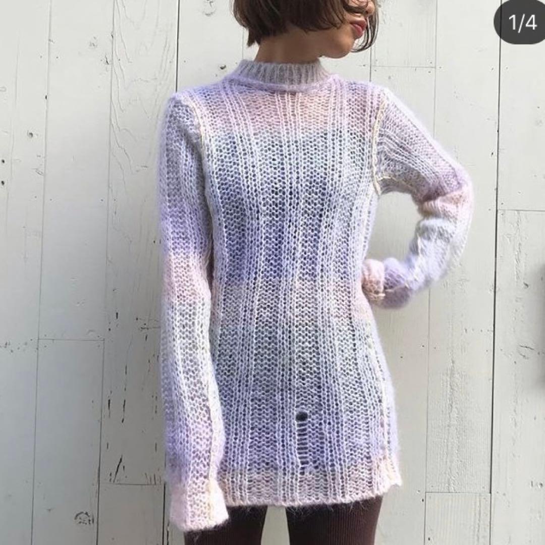 美品★ACNE STUDIOS モヘア モックネック マルチカラー ニット XS