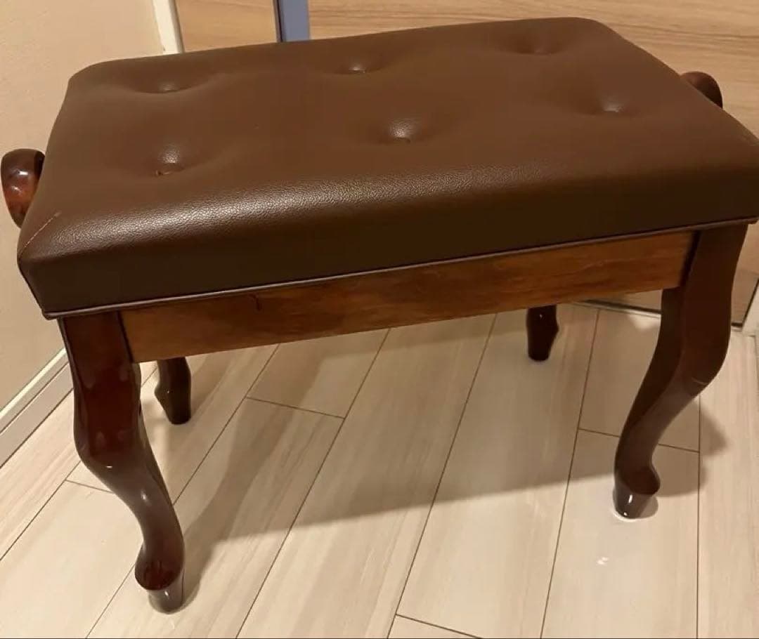 ピアノベンチ　椅子　ウォルナット　猫脚 ピアノ専門店 高低自在椅子】ピアノイス 猫脚 高さ47〜57cm 無段階高低