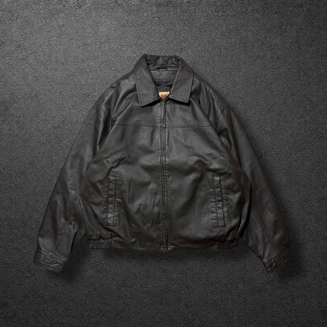 コマカツ短丈レザードリズラーXLブラウンキルティングライナーA2フライト本