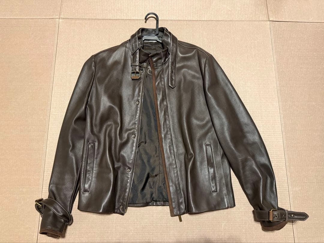美品 LOEWE ロエベ レザージャケット 羊革 ブラウン 50サイズ（L相当）