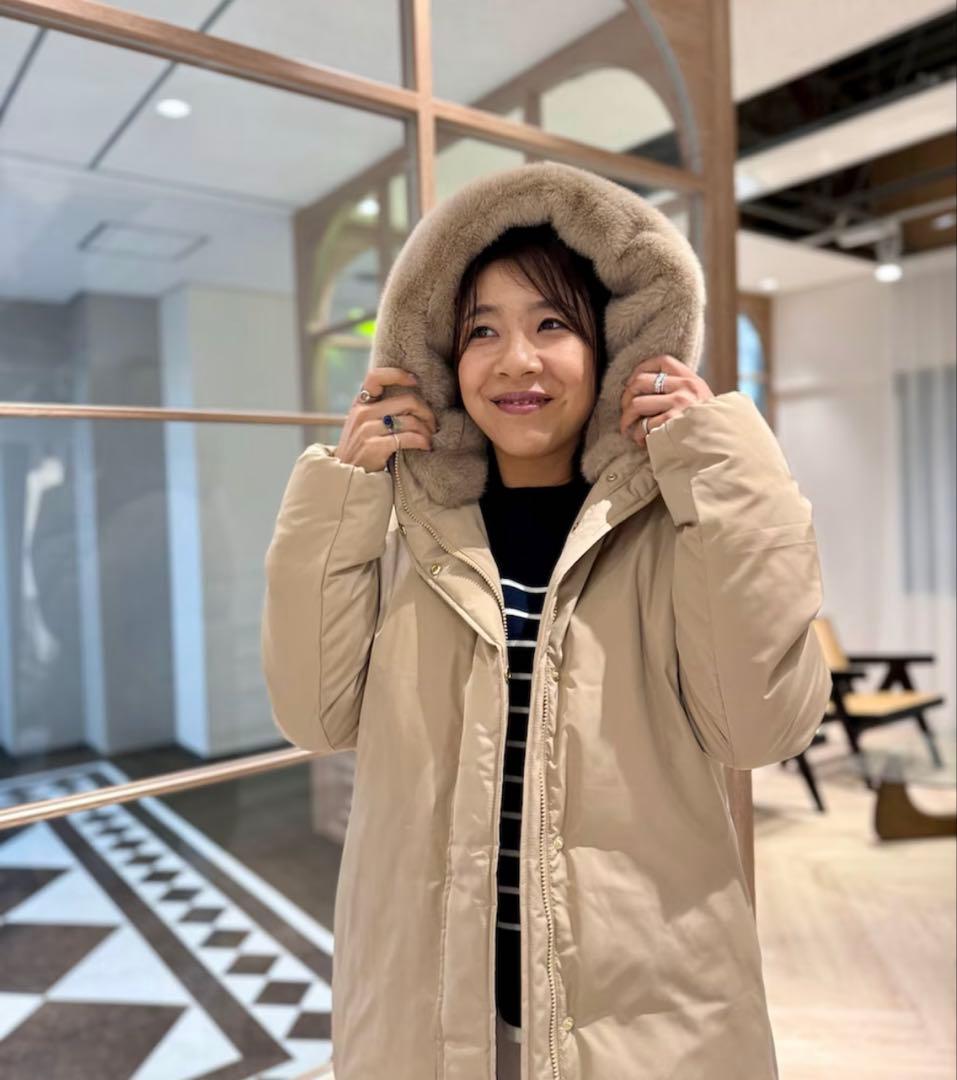 【美品】 INED フェイクファー フード ロングダウンコート《Re:DOWN》