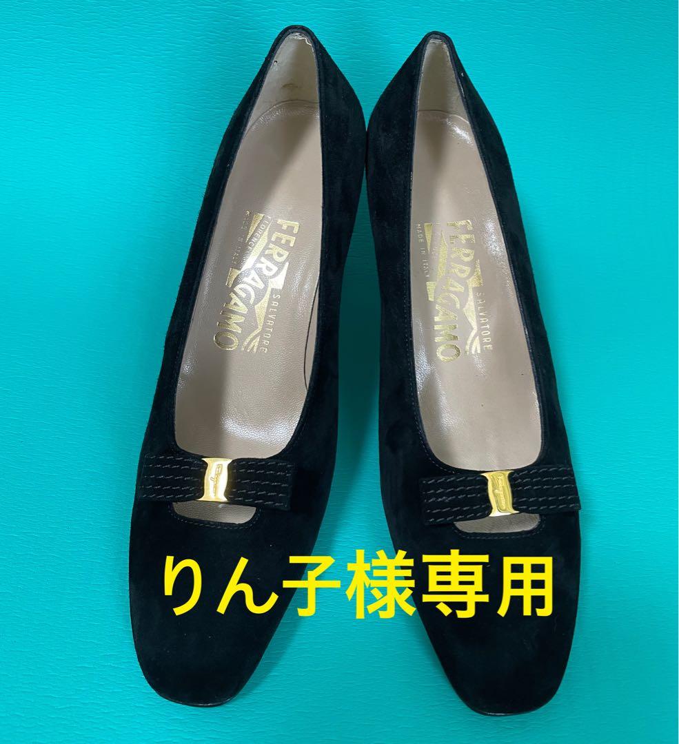 Ferragamo 黒 スエード パンプス 中古・古着通販】Salvatore Ferragamo (サルヴァトーレ フェラガモ