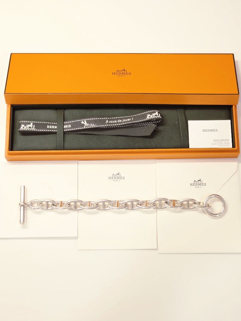【HERMES】シェーヌダンクブレスレット GM12コマ