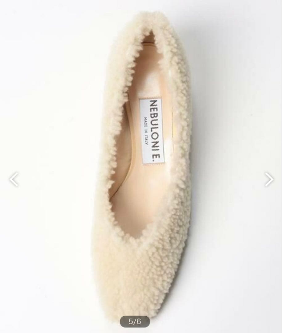 NEBULONI E. ネブローニ ムートン ボア パンプス ウエッジ 37