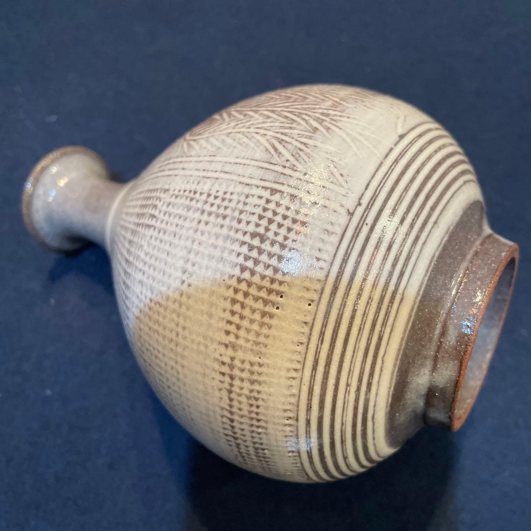 唐津焼 名工【中里 重利】(造)の『三島 徳利』共箱※美品 徳利